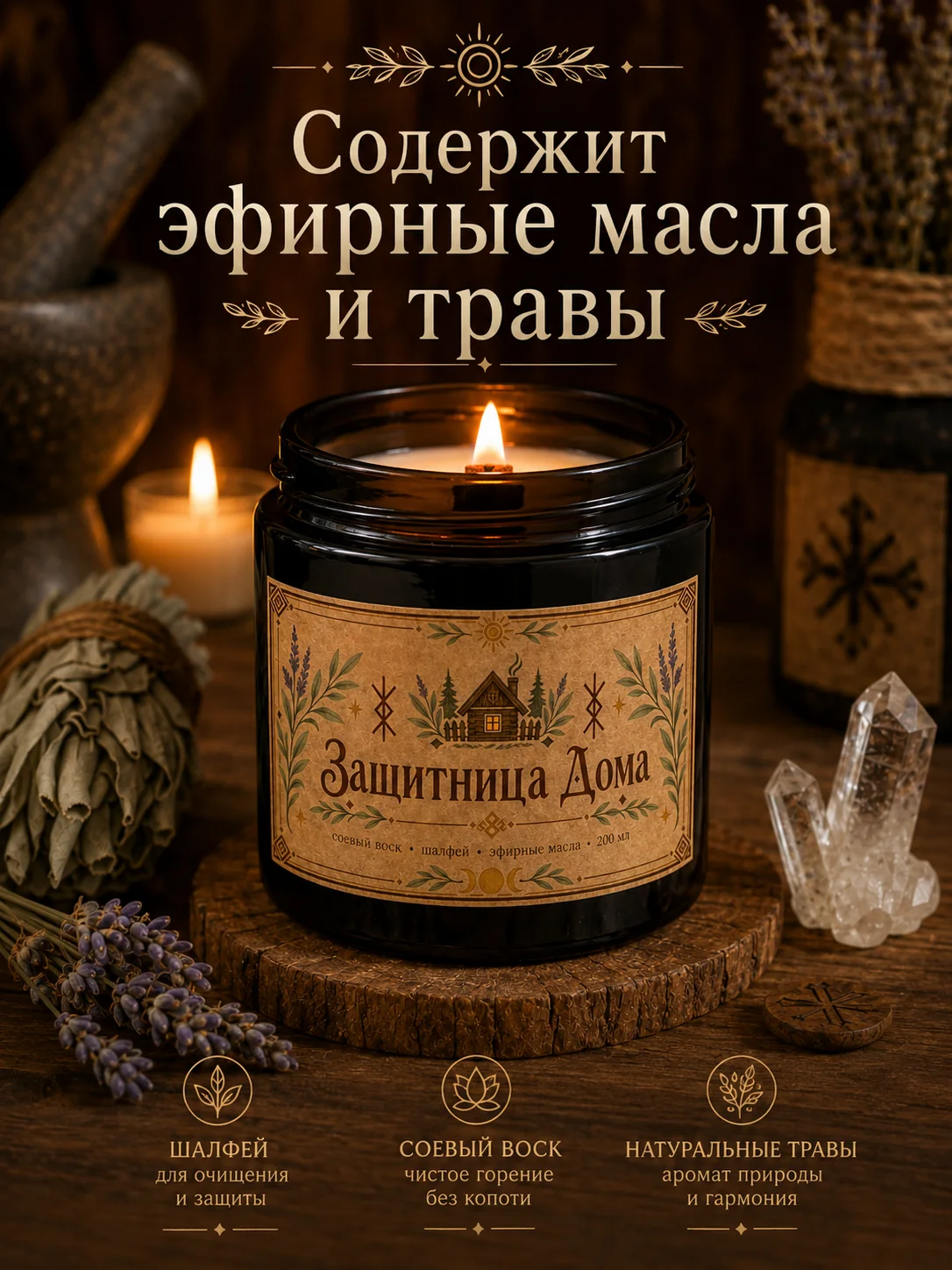 Защитница Дома содержит эфирные масла и травы